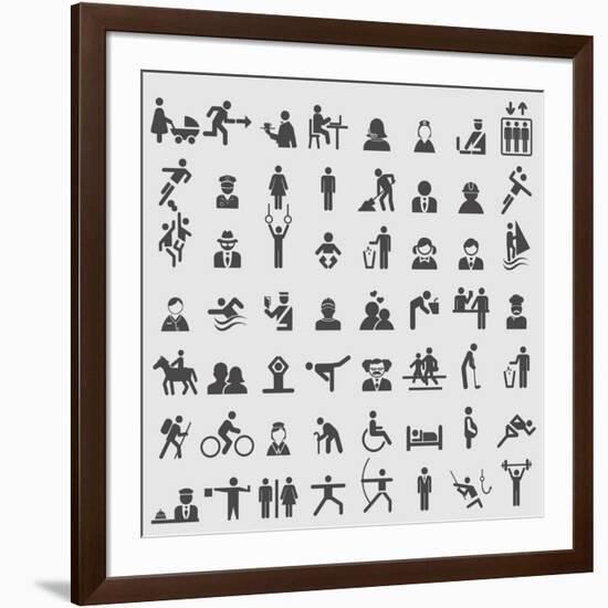 People Icons-ekler-Framed Art Print