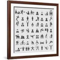 People Icons-ekler-Framed Art Print