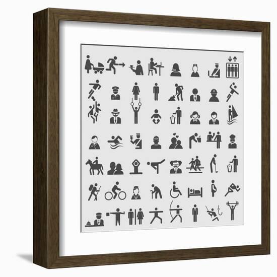 People Icons-ekler-Framed Art Print