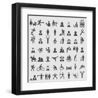 People Icons-ekler-Framed Art Print