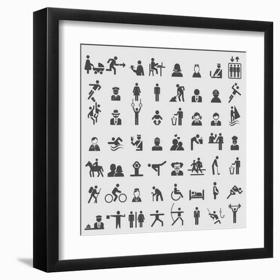 People Icons-ekler-Framed Art Print