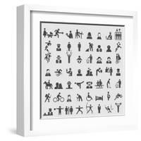 People Icons-ekler-Framed Art Print