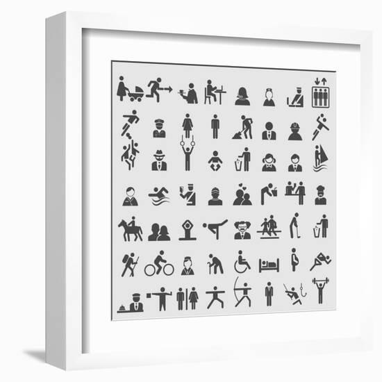 People Icons-ekler-Framed Art Print