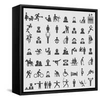 People Icons-ekler-Framed Stretched Canvas