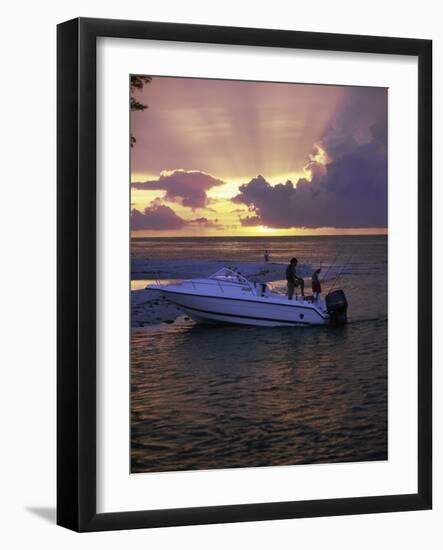 People in a Boat Fishing-null-Framed Photographic Print