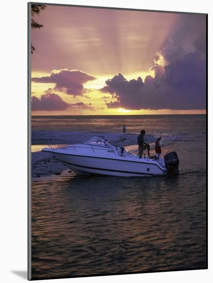 People in a Boat Fishing-null-Mounted Photographic Print