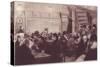 People in a Busy Cafe in Montparnasse, Paris-null-Stretched Canvas