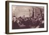 People in a Busy Cafe in Montparnasse, Paris-null-Framed Art Print