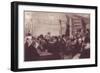 People in a Busy Cafe in Montparnasse, Paris-null-Framed Art Print