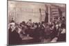 People in a Busy Cafe in Montparnasse, Paris-null-Mounted Art Print