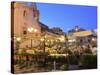 People in a Restaurant, Taormina, Sicily, Italy, Europe-Vincenzo Lombardo-Stretched Canvas