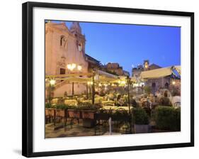 People in a Restaurant, Taormina, Sicily, Italy, Europe-Vincenzo Lombardo-Framed Photographic Print