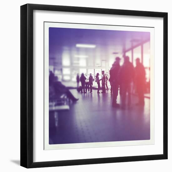 People in Airport Waiting Around-melking-Framed Photographic Print