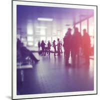 People in Airport Waiting Around-melking-Mounted Photographic Print