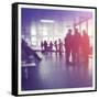 People in Airport Waiting Around-melking-Framed Stretched Canvas