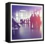 People in Airport Waiting Around-melking-Framed Stretched Canvas