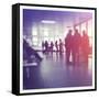 People in Airport Waiting Around-melking-Framed Stretched Canvas