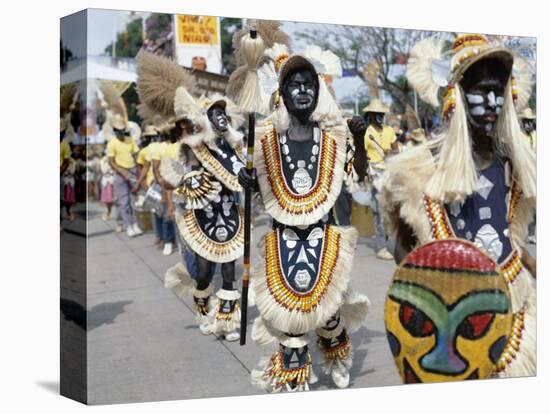 People in Costume and Facial Paint, Ati Atihan Festival, Kalibo, Philippines, Southeast Asia-Adina Tovy-Stretched Canvas