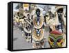 People in Costume and Facial Paint, Ati Atihan Festival, Kalibo, Philippines, Southeast Asia-Adina Tovy-Framed Stretched Canvas