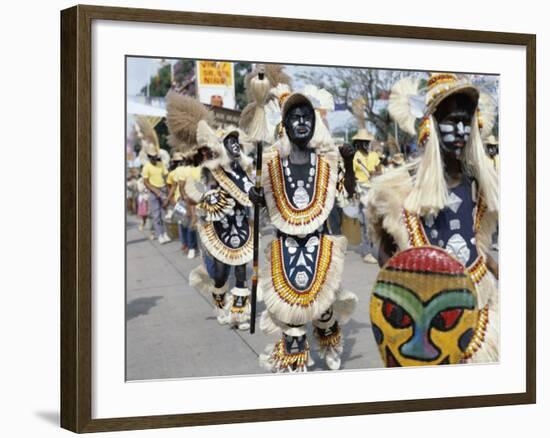 People in Costume and Facial Paint, Ati Atihan Festival, Kalibo, Philippines, Southeast Asia-Adina Tovy-Framed Photographic Print