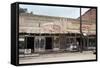 People in Front of Shops and under Metal Awning on Edisto Island, South Carolina, 1956-Walter Sanders-Framed Stretched Canvas