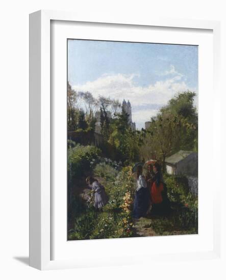 People in Garden, 1871-Santo Bertelli-Framed Giclee Print