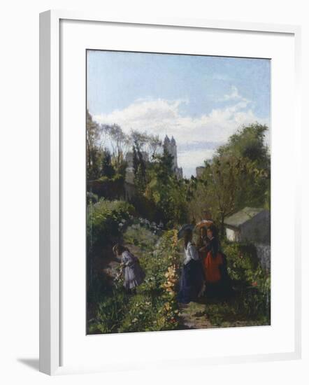 People in Garden, 1871-Santo Bertelli-Framed Giclee Print