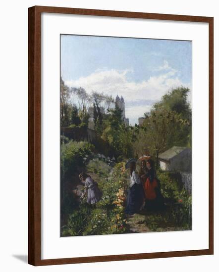 People in Garden, 1871-Santo Bertelli-Framed Giclee Print