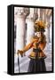 People in Masks and Costumes, Carnival, Venice, Veneto, Italy, Europe-Jean Brooks-Framed Stretched Canvas