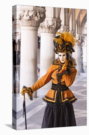 People in Masks and Costumes, Carnival, Venice, Veneto, Italy, Europe-Jean Brooks-Stretched Canvas