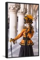 People in Masks and Costumes, Carnival, Venice, Veneto, Italy, Europe-Jean Brooks-Framed Photographic Print