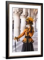 People in Masks and Costumes, Carnival, Venice, Veneto, Italy, Europe-Jean Brooks-Framed Photographic Print