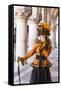 People in Masks and Costumes, Carnival, Venice, Veneto, Italy, Europe-Jean Brooks-Framed Stretched Canvas