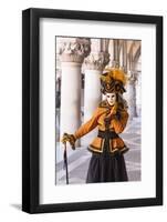 People in Masks and Costumes, Carnival, Venice, Veneto, Italy, Europe-Jean Brooks-Framed Photographic Print