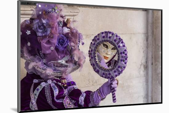 People in Masks and Costumes, Carnival, Venice, Veneto, Italy, Europe-Jean Brooks-Mounted Photographic Print