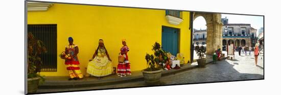 People in Native Dress on Plaza De La Catedral, Havana, Cuba-null-Mounted Photographic Print