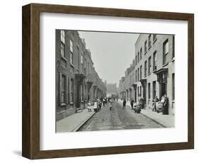 People in the Street, Albury Street, Deptford, London, 1911-null-Framed Photographic Print