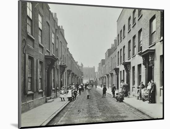 People in the Street, Albury Street, Deptford, London, 1911-null-Mounted Photographic Print