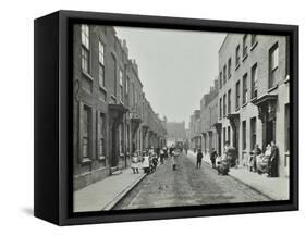 People in the Street, Albury Street, Deptford, London, 1911-null-Framed Stretched Canvas