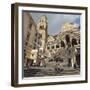 People in the Sun on Cathedral Steps in Spring-Eleanor Scriven-Framed Photographic Print