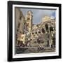 People in the Sun on Cathedral Steps in Spring-Eleanor Scriven-Framed Photographic Print