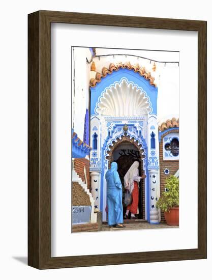 People in Traditional Clothing, Chefchaouen, Morocco, North Africa-Neil Farrin-Framed Photographic Print