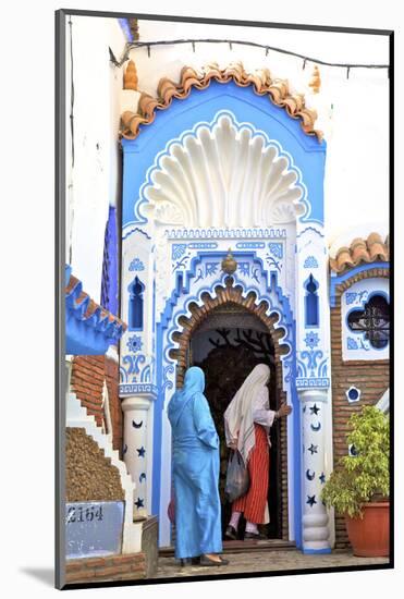 People in Traditional Clothing, Chefchaouen, Morocco, North Africa-Neil Farrin-Mounted Photographic Print