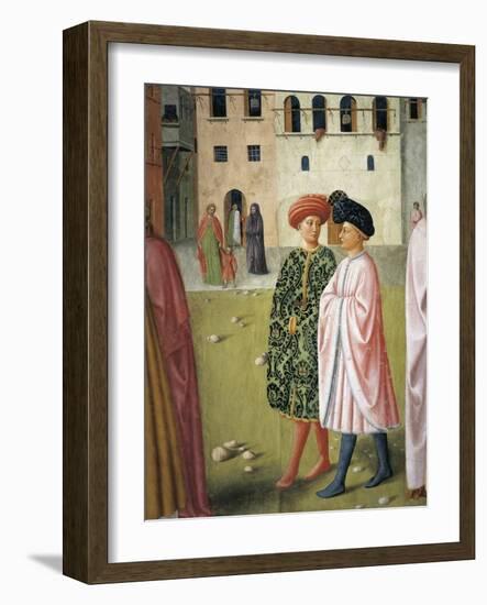 People in Traditional Florentine Dress, Detail from Raising of Tabitha-Masolino Da Panicale-Framed Giclee Print