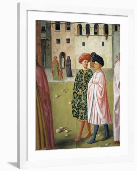 People in Traditional Florentine Dress, Detail from Raising of Tabitha-Masolino Da Panicale-Framed Giclee Print