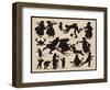 People in Winter (Litho)-English School-Framed Giclee Print