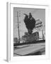 People Jumping on Trampolines-Ralph Crane-Framed Photographic Print