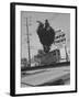 People Jumping on Trampolines-Ralph Crane-Framed Photographic Print