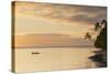 People Kayaking at Sunset, Leleuvia Island, Lomaiviti Islands, Fiji-Ian Trower-Stretched Canvas