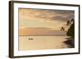 People Kayaking at Sunset, Leleuvia Island, Lomaiviti Islands, Fiji-Ian Trower-Framed Photographic Print